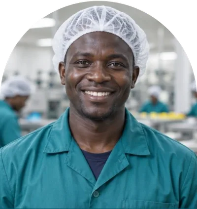 Factory worker in a production facility